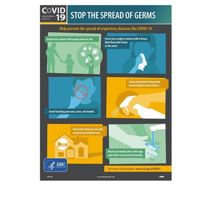 Stop The Spread Of Germs Safety Poster PST139
