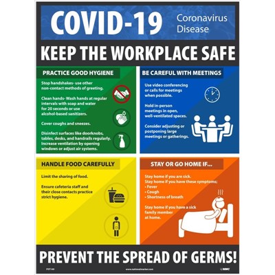 Stop The Spread Of Germs Safety Poster PST149
