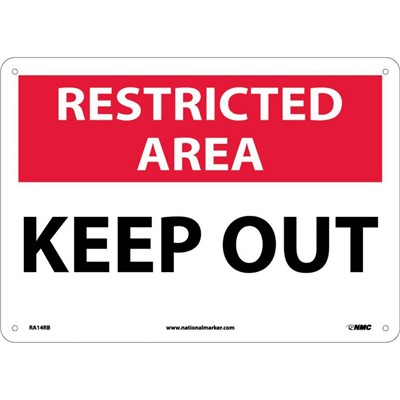 NMC Restricted Area Keep Out - Rigid Plastic Admittance Sign