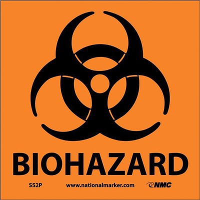Sign 3x3 PS paper Biohazard w/Graphic - SIG-S52RL