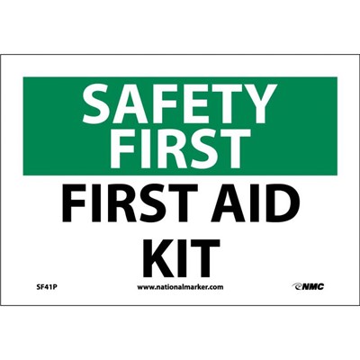 NMC 7"x10" First Aid Kit - Adhesive Back Safety First Sign SF41P