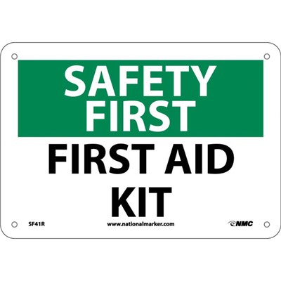 NMC 7"x10" First Aid Kit - Rigid Plastic Safety First Sign