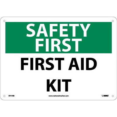 NMC 10"x14" First Aid Kit - Rigid Plastic Safety First Sign SF41RB