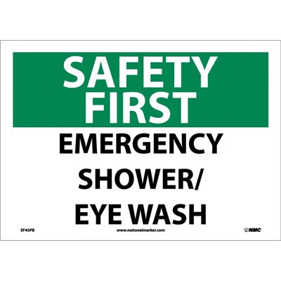 Emergency Shower Eye Wash - Vinyl Safety First Sign
