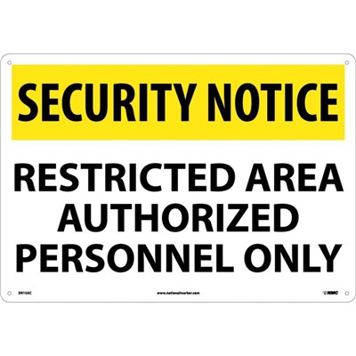 - NMC SN15 Security Notice Sign