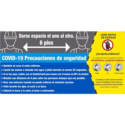 - NMC COVID19 Safety Distancing Precautions Banner in Spanish