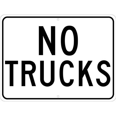 National Marker Company 18x24 Reflective Aluminum Sign - No Trucks