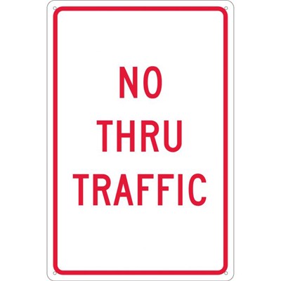 18x12 Aluminum No Thru Traffic Sign