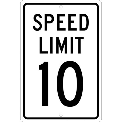 NMC 18x12 Aluminum Speed Limit 10 Sign