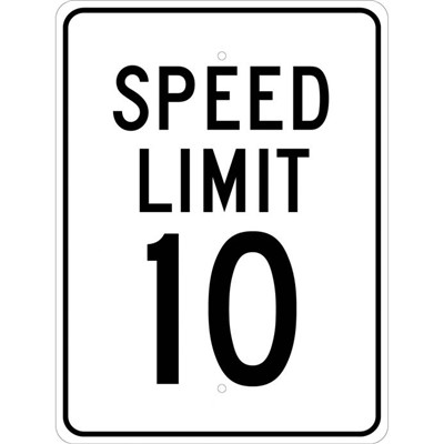 24x18 Reflective Aluminum Speed Limit 10 Sign