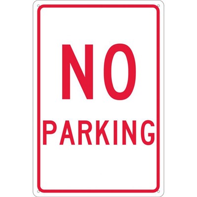 National Marker Company 18x12 Aluminum No Parking Sign