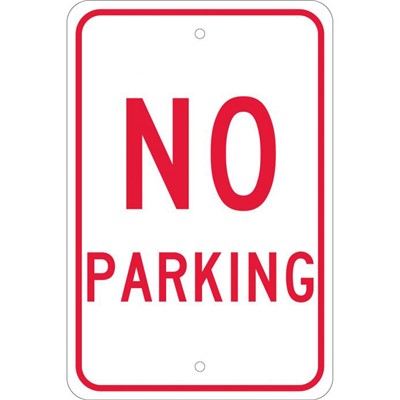 18x12 Reflective Aluminum No Parking Sign