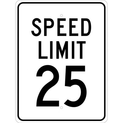 24x18 Reflective Aluminum Speed Limit 25 Sign