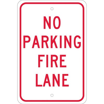 18x12 Reflective Aluminum No Parking Fire Lane Sign