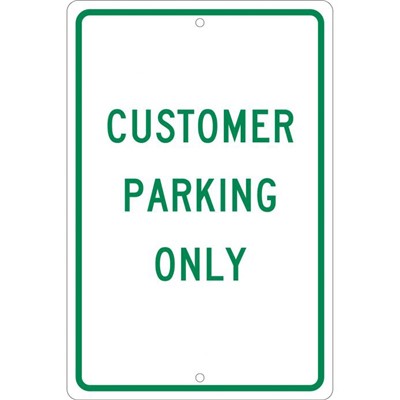18x12 Aluminum Customer Parking Only Sign TM51H