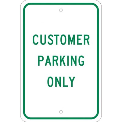 18x12 Reflective Aluminum Customer Parking Only Sign