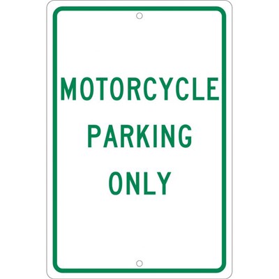 18x12 Aluminum Motorcycle Parking Only Sign TM53H