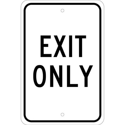 National Marker Comapny 18x12 Reflective Aluminum Sign - Exit Only