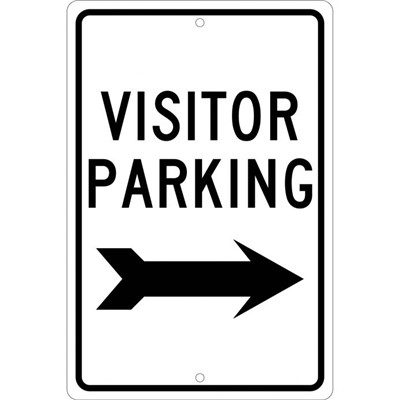 18x12 Aluminum Visitor Parking Right Arrow Sign TM8H