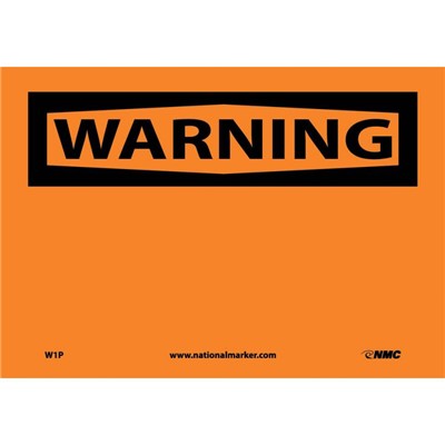 NMC 7"x10" Blank Adhesive Back Warning Sign