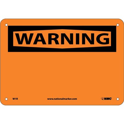 NMC 7"x10" Blank Rigid Plastic Warning Sign