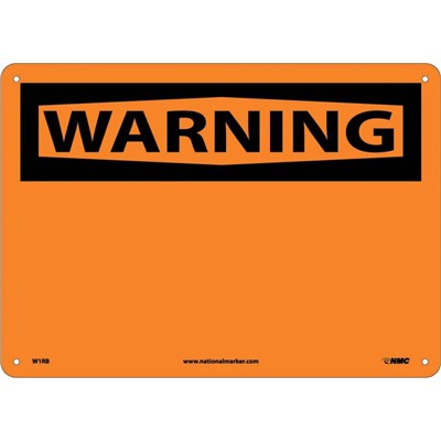 NMC 10"x14" Blank Rigid Plastic Warning Sign