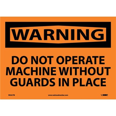 Do Not Operate Machine Without Guards In Place - Vinyl Warning Sign