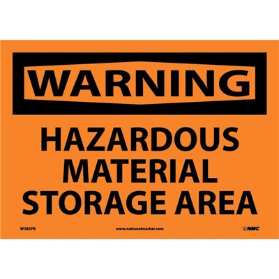 NMC 10"x14" Hazardous Material Storage Area - Adhesive Back Warning Sign