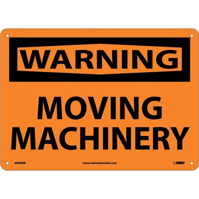 NMC 10"x14" Moving Machinery - Rigid Plastic Warning Sign