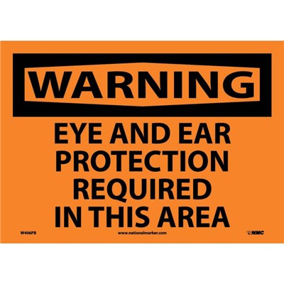 Eye And Ear Protection Required In This Area - Vinyl Warning Sign