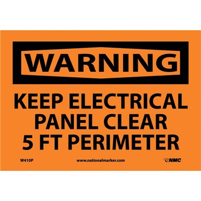 Keep Electrical Panel Clear 5ft Perimeter - Vinyl Warning Sign