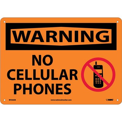 No Cellular Phones Warning Sign W456AB