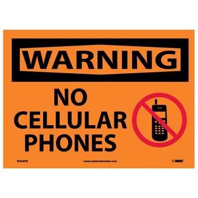 NMC No Cellular Phones - Adhesive Back Warning Sign