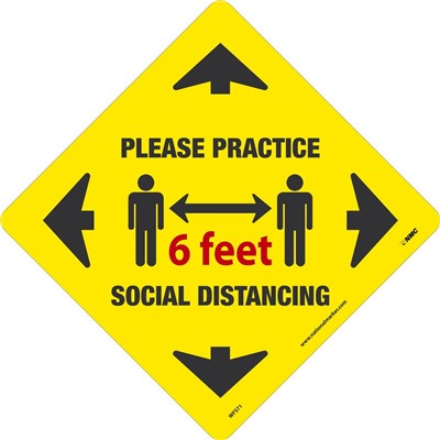 Walk-On Floor Sign - Practice Social Distancing WFS71