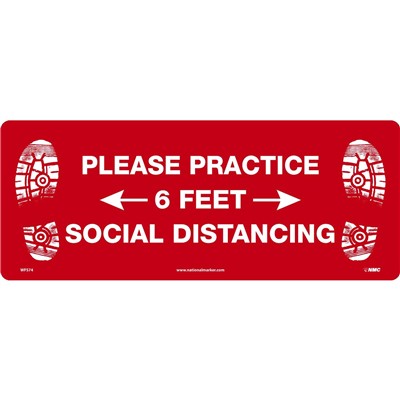 Please Practice Social Distancing Walk-On Floor Sign WFS74