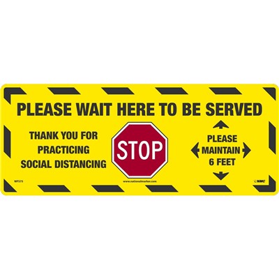 Please Wait Here To Be Served Walk-On Floor Sign WFS75