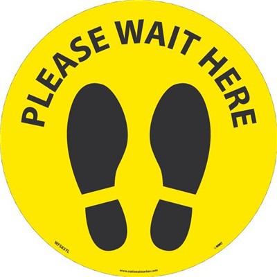 Please Wait Here Walk-On Floor Sign WFS83YL