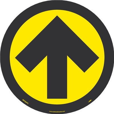 Pack of 10 NMC 8" Yellow Arrow Walk-On Floor Signs