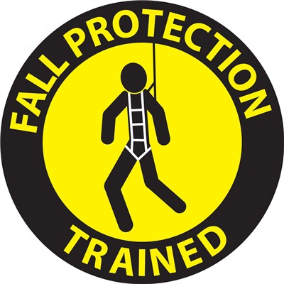 Fall Protection Trained Hard Hat Sticker