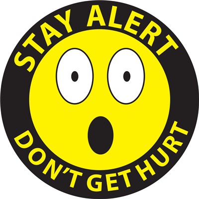 STAY ALERT DON'T GET HURT Hard Hat Stickers - Pack of 25