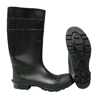 16in PVC Steel Toe BLK Boots sz 8 - UXX-2662-8