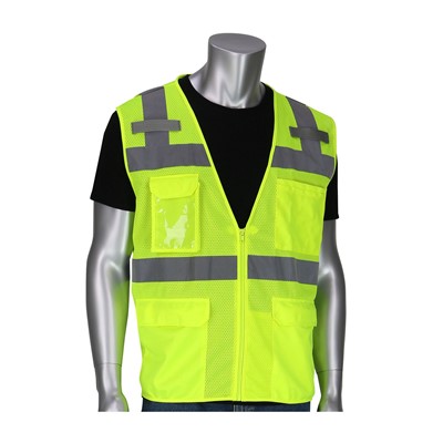 PIP Class 2 Hi Vis Yellow Mesh Safety Vest 302-0750-LY-LG