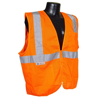 Radians Class 2 Hi Vis Orange Mesh Safety Vest SV2ZOM-LG