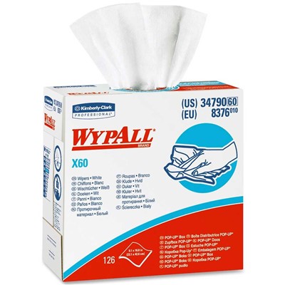 Case of 1260 Kimberly-Clark Wypall X60 Wipers