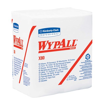 Case of 200 of White Kimberly-Clark Wypall X80 Wipers