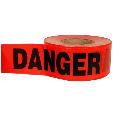 Red Danger Tape - 3"x1000' Roll