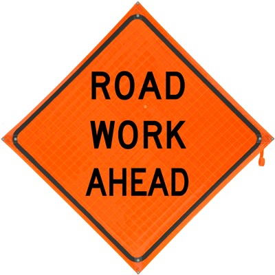 - Bone Safety Road Work Ahead Roll Up Construction Traffic Sign