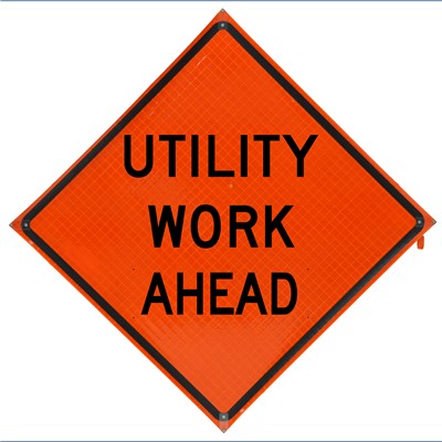 Utility Work Ahead Construction Traffic Sign 36x36