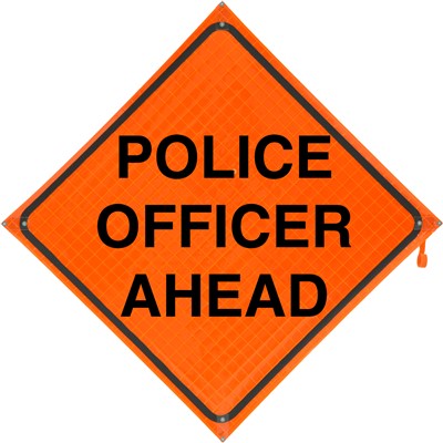 Police Officer Ahead Construction Traffic Sign 48x48
