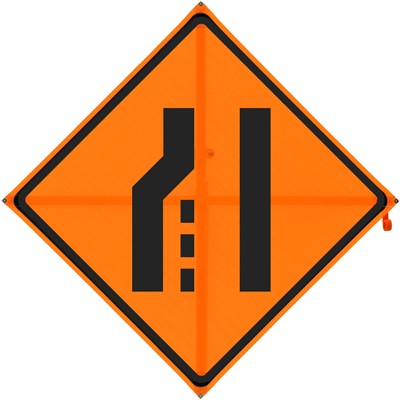 Bone 48x48 Mesh Construction Traffic Sign - Merge Right Symbol